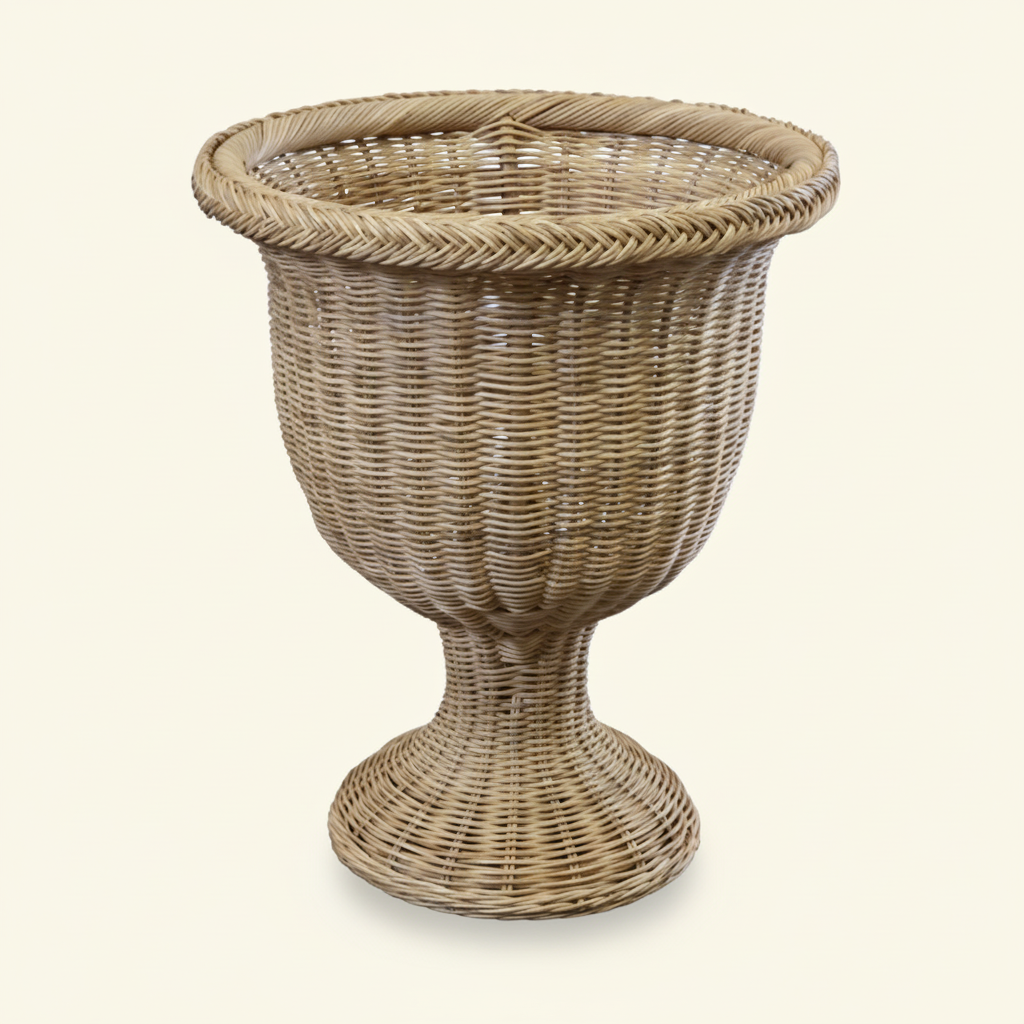 Wicker Braided Column Urn