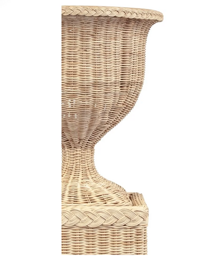 Wicker Braided Column Base Urn