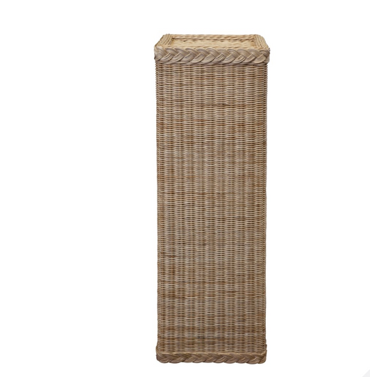 Wicker Braided Square Pedestal and Urn