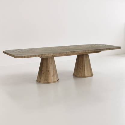 CALEDON RUSTIC OAK EXTENSION DINING TABLE