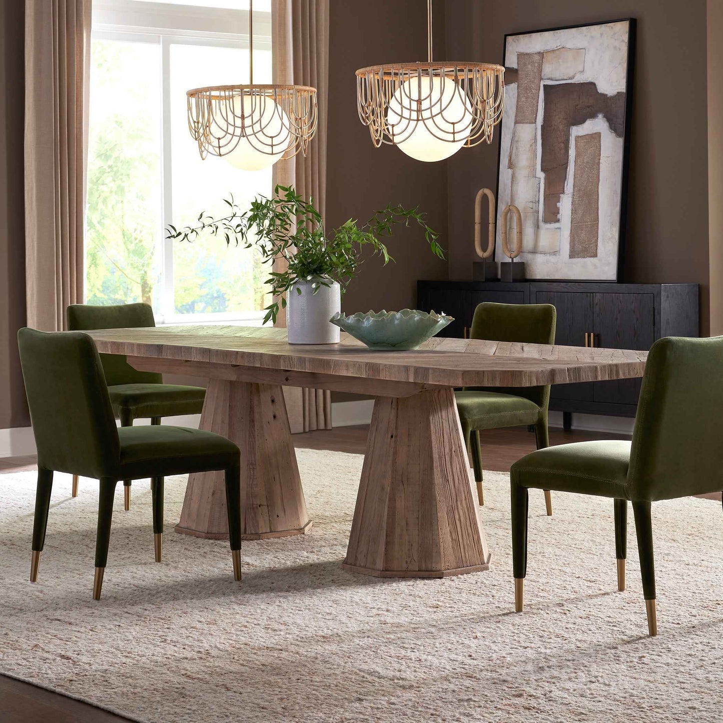 CALEDON RUSTIC OAK EXTENSION DINING TABLE