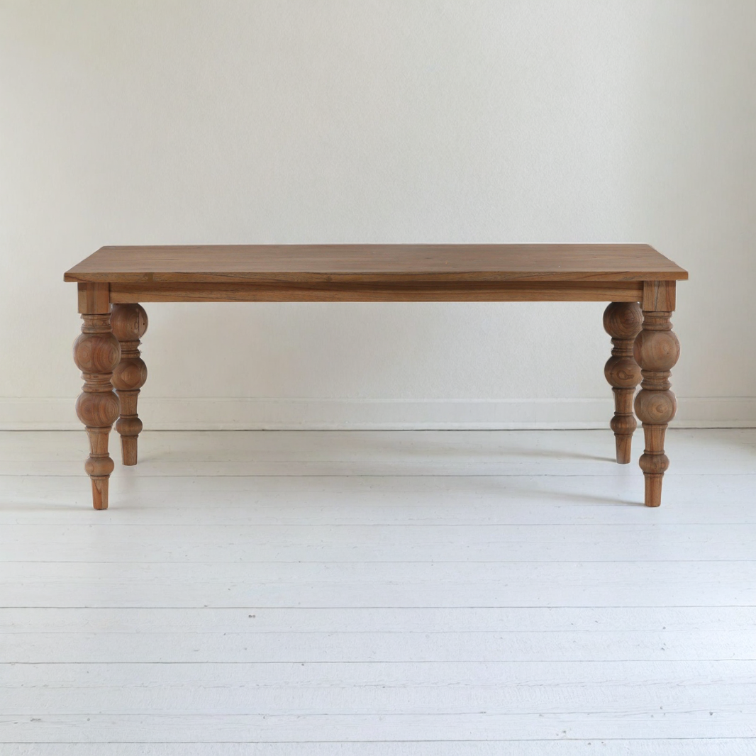 CAMPBELL ANTIQUE TURNED LEG DINING TABLE