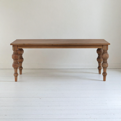 CAMPBELL ANTIQUE TURNED LEG DINING TABLE