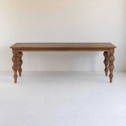 CAMPBELL ANTIQUE TURNED LEG DINING TABLE