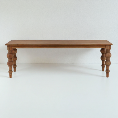 CAMPBELL ANTIQUE TURNED LEG DINING TABLE