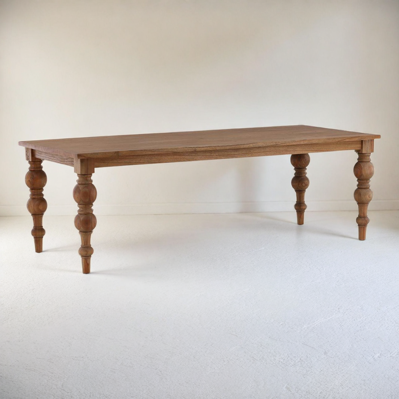 CAMPBELL ANTIQUE TURNED LEG DINING TABLE
