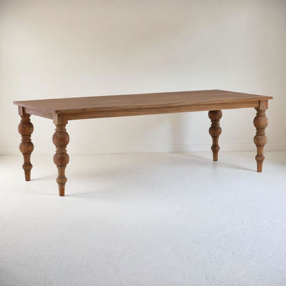 CAMPBELL ANTIQUE TURNED LEG DINING TABLE