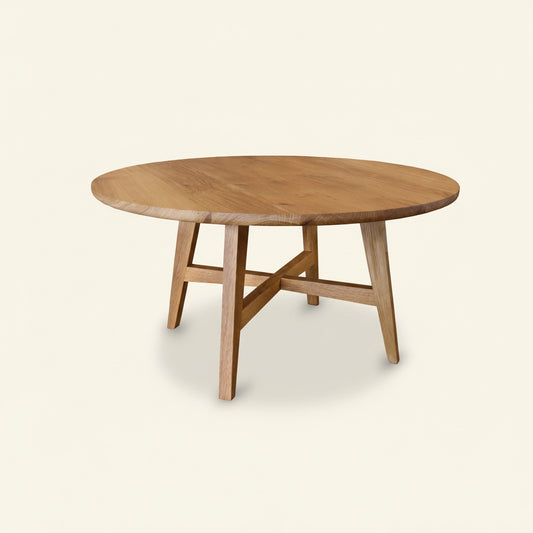 Klamath Round Handcrafted Coffee Table in Oregon White Oak