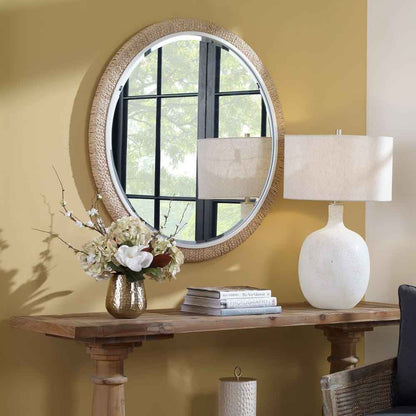 Carbet Woven Round Mirror