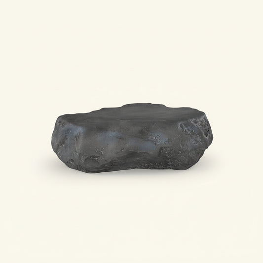 CAST STONE BOULDER INDOOR-OUTDOOR COFFEE TABLE: CHARCOAL