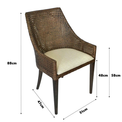Classic Weave Dark Rattan Dining Chair