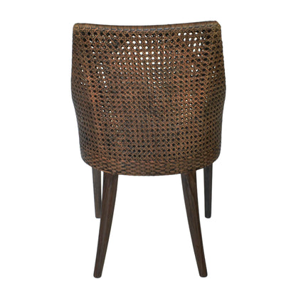 Classic Weave Dark Rattan Dining Chair