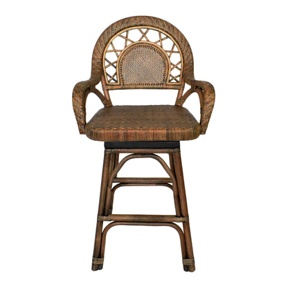 Lola Dark Rattan Swivel Bar Stool