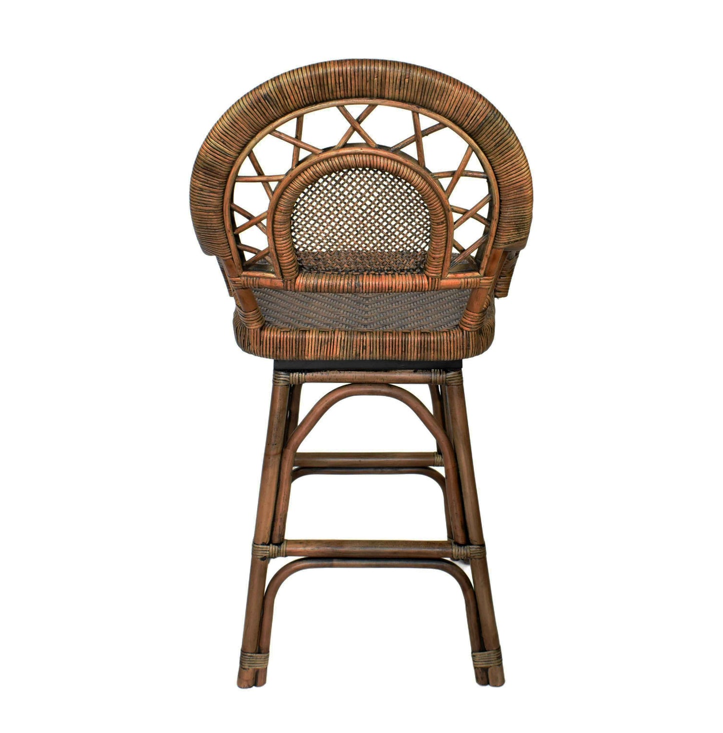Lola Dark Rattan Swivel Bar Stool