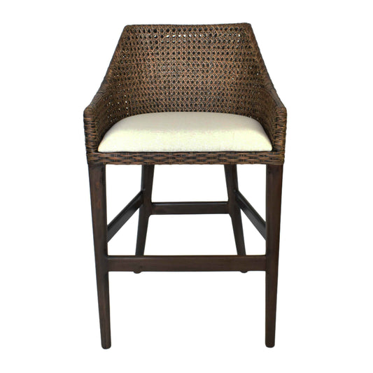 Classic Weave Dark Rattan Bar Stool
