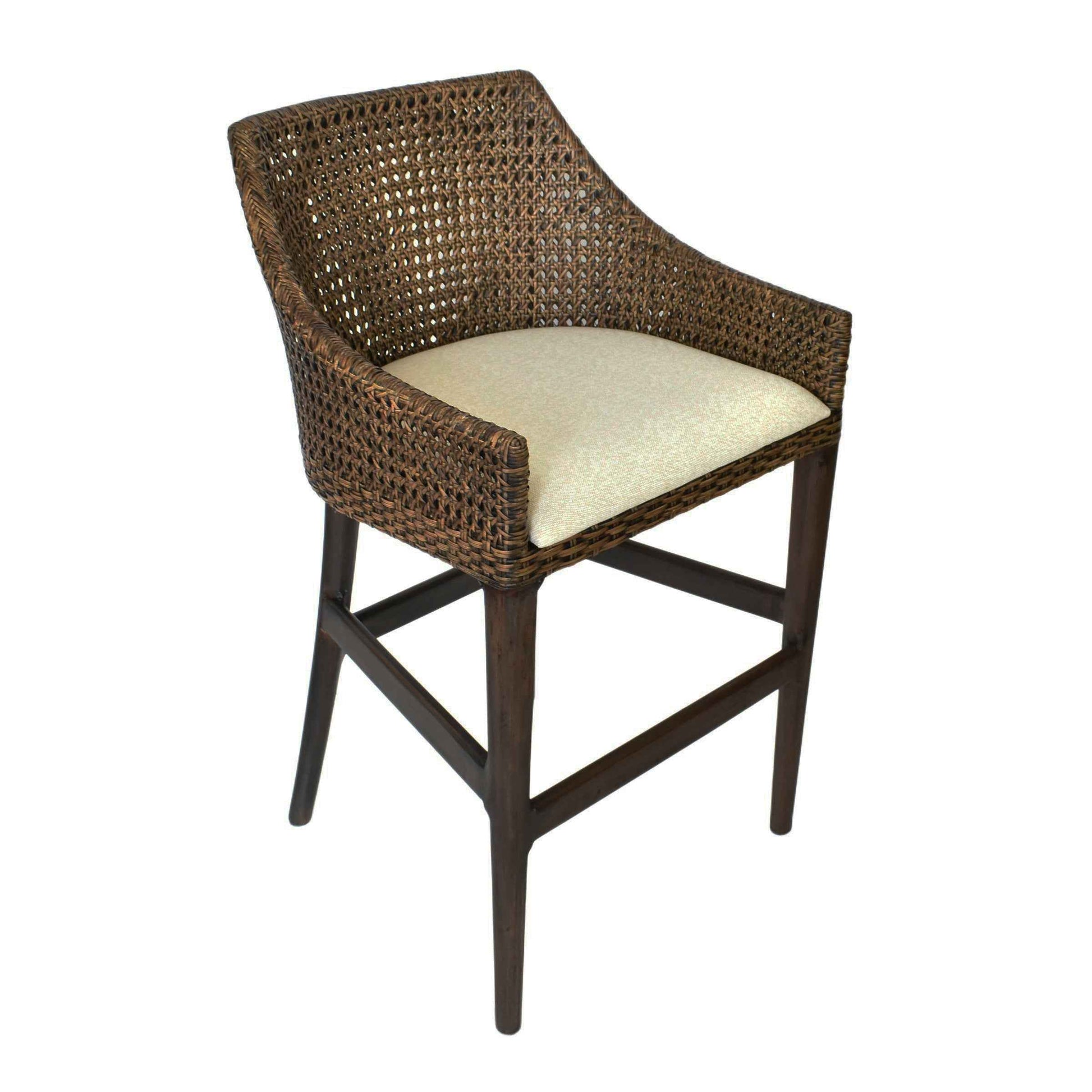 Classic Weave Dark Rattan Bar Stool