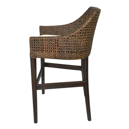 Classic Weave Dark Rattan Bar Stool