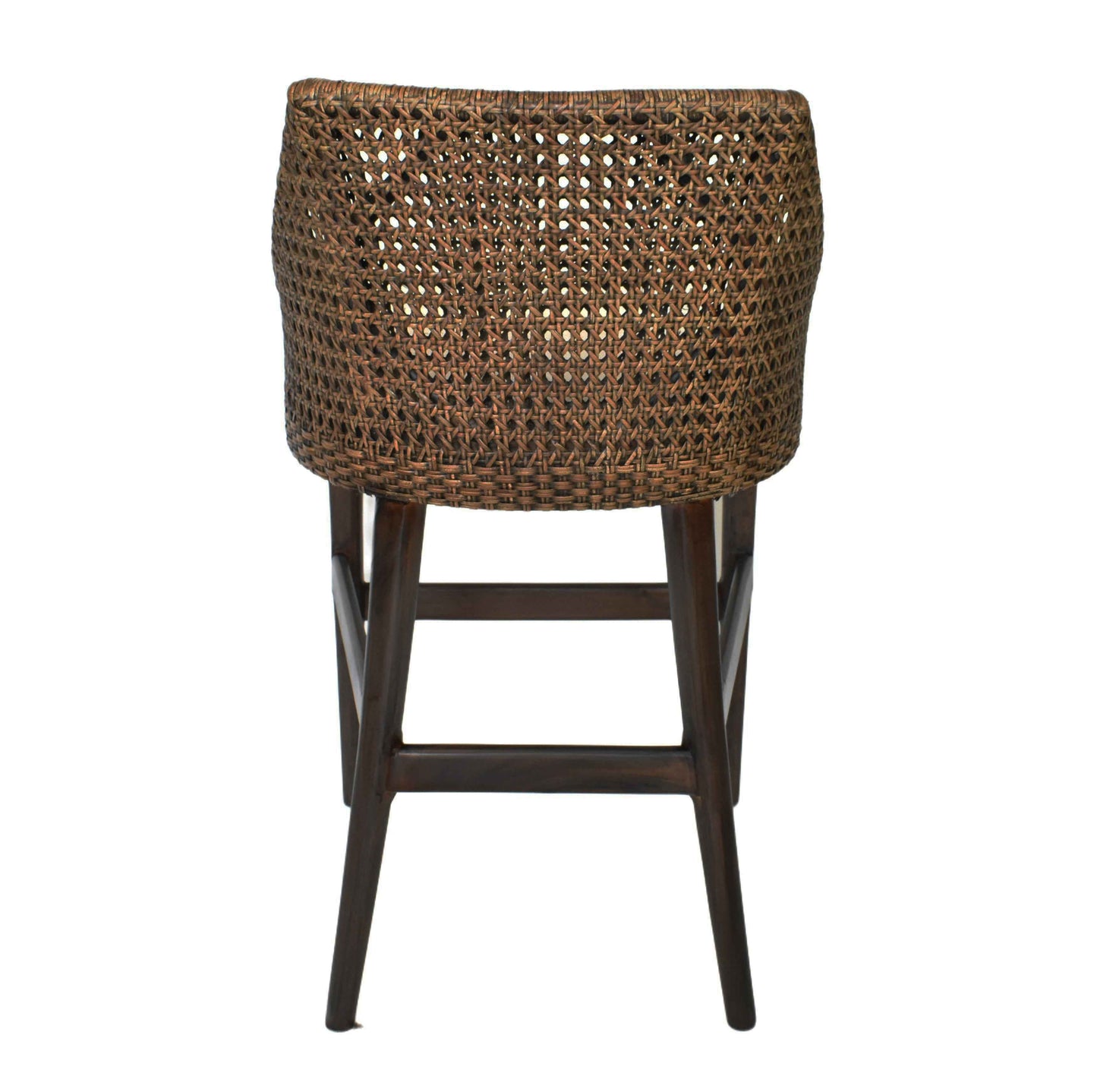 Classic Weave Dark Rattan Bar Stool