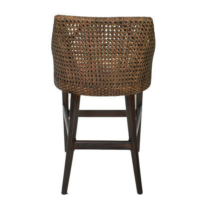Classic Weave Dark Rattan Bar Stool