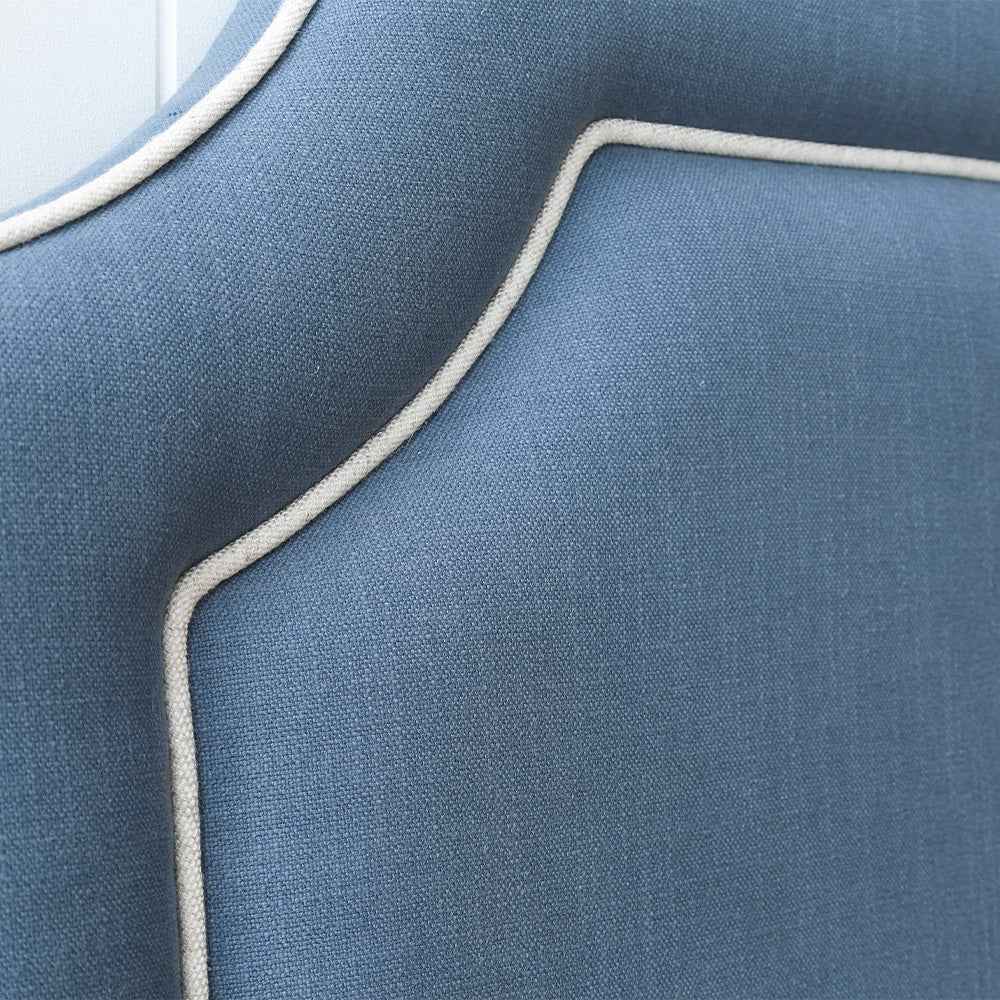 Darcy Bedhead - Coastal Blue With Piping Detail