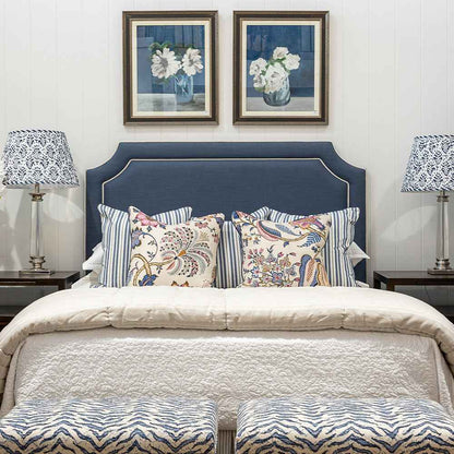 Darcy Bedhead - Coastal Blue With Piping Detail