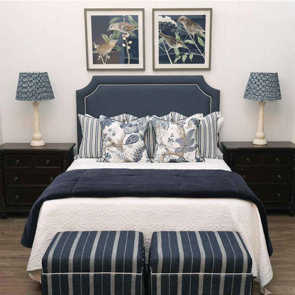 Darcy Bedhead - Coastal Blue With Piping Detail