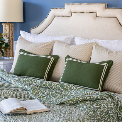 Dixon Bedhead - Oatmeal with stud detailing