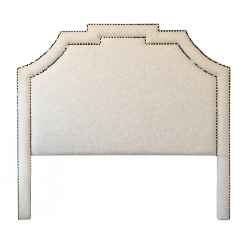 Dixon Bedhead - Oatmeal with stud detailing