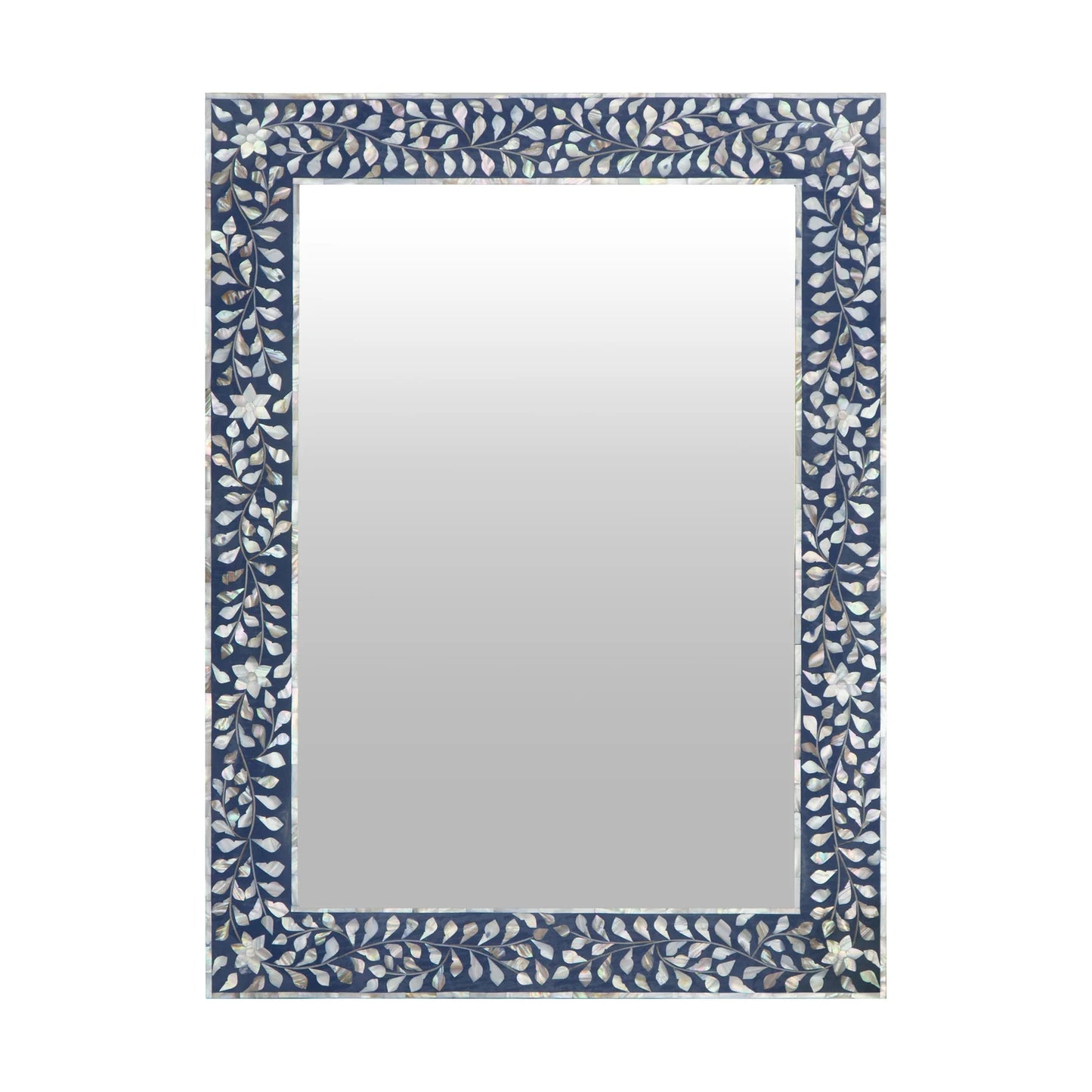 Mother of Pearl Inlay Floral Pattern Mirror Frame Mother of Pearl Mirror Mother of Pearl Frame Bone Inlay Mirror Bone Inlay Frame MOP Frames