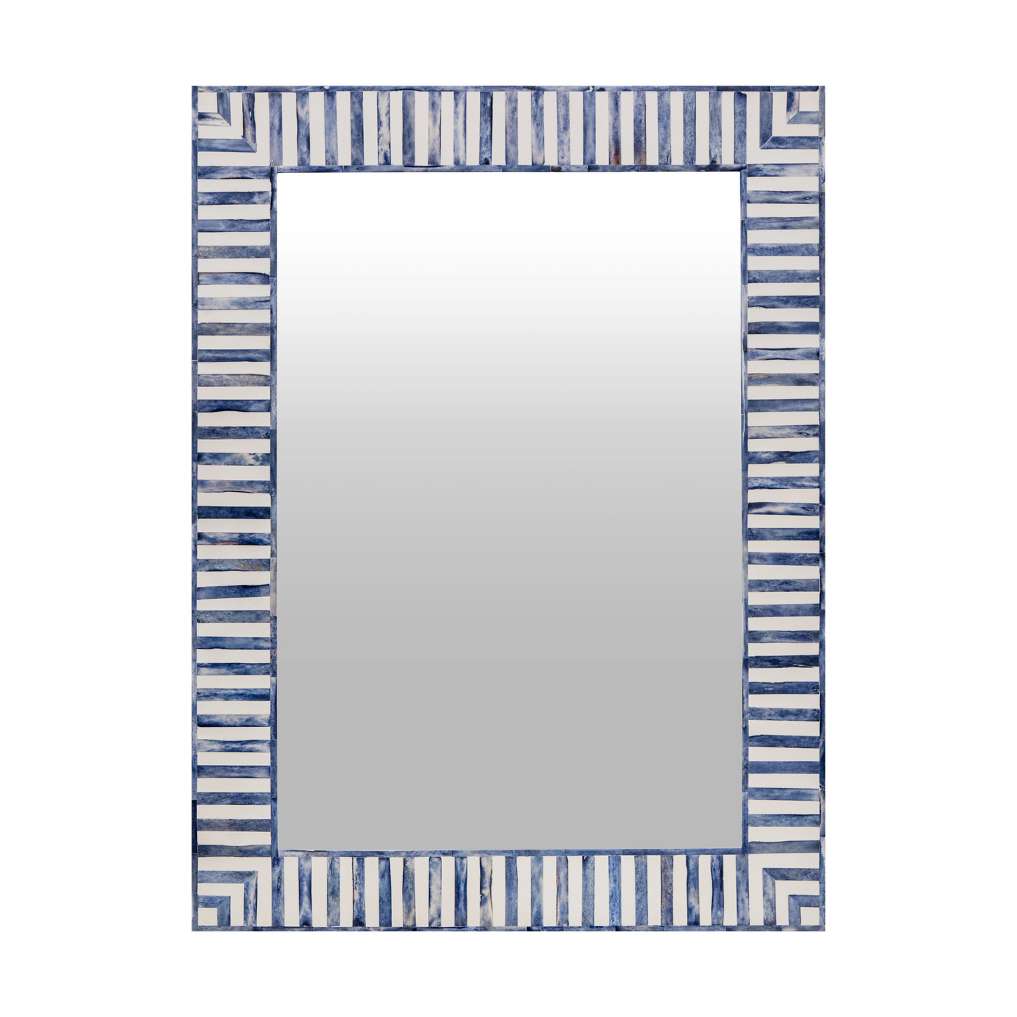 Bone Inlay Mirror Frame Handmade Decor Strip Design Wood Frame Entryway, Hallway, Living Room, Closet Mirror