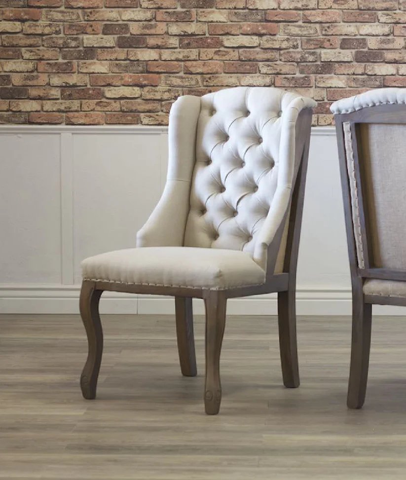 Enna Solid Wood Wing Dining Chair - Elevate Your Dining Experience