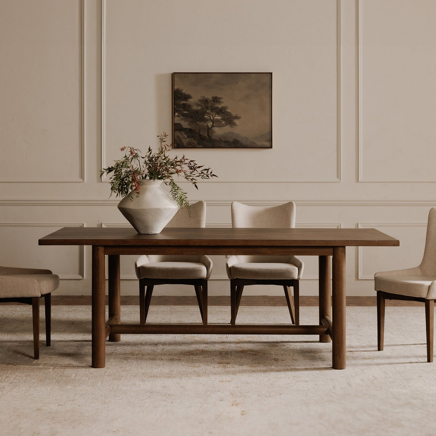 ARDEN DARK PINE WOOD DINING TABLE