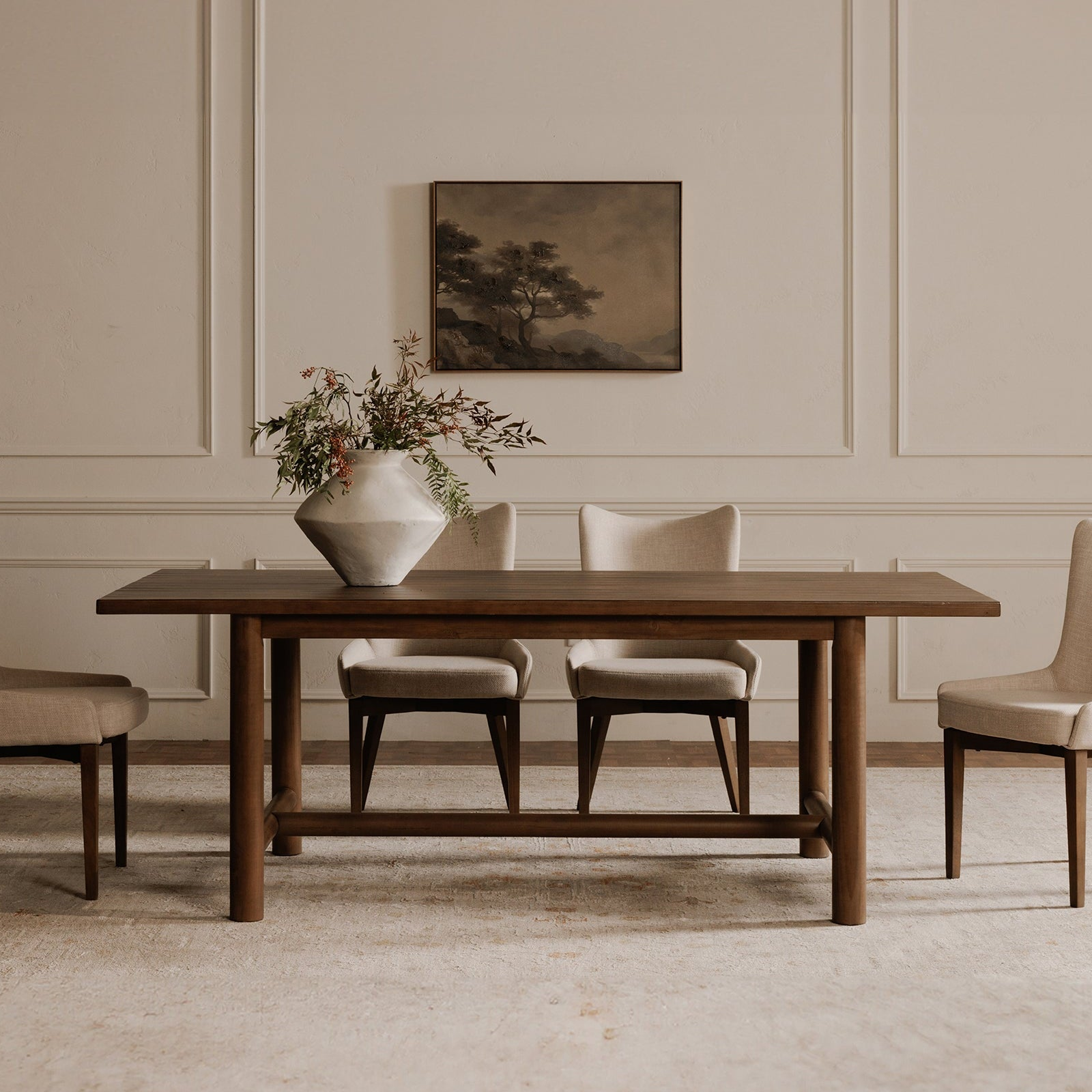 ARDEN DARK PINE WOOD DINING TABLE