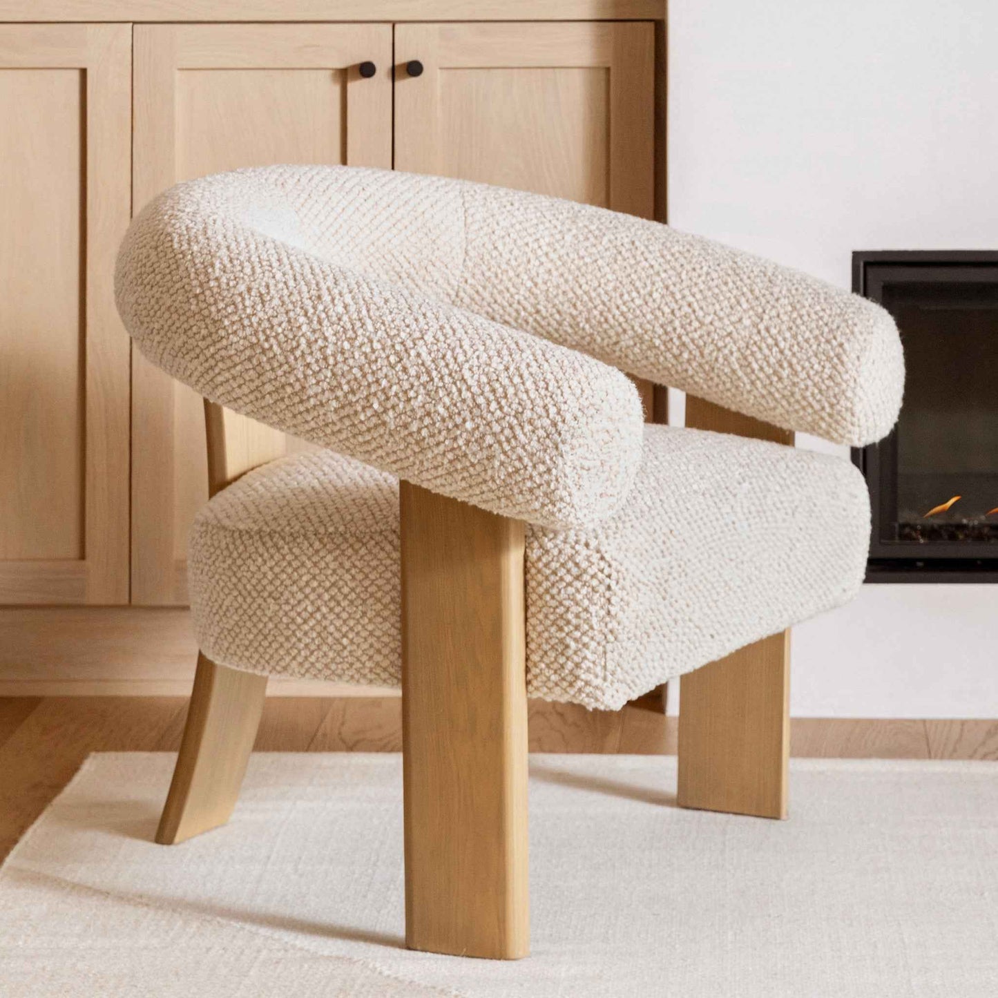 FRANCIS CREAM BOUCLE ARM CHAIR