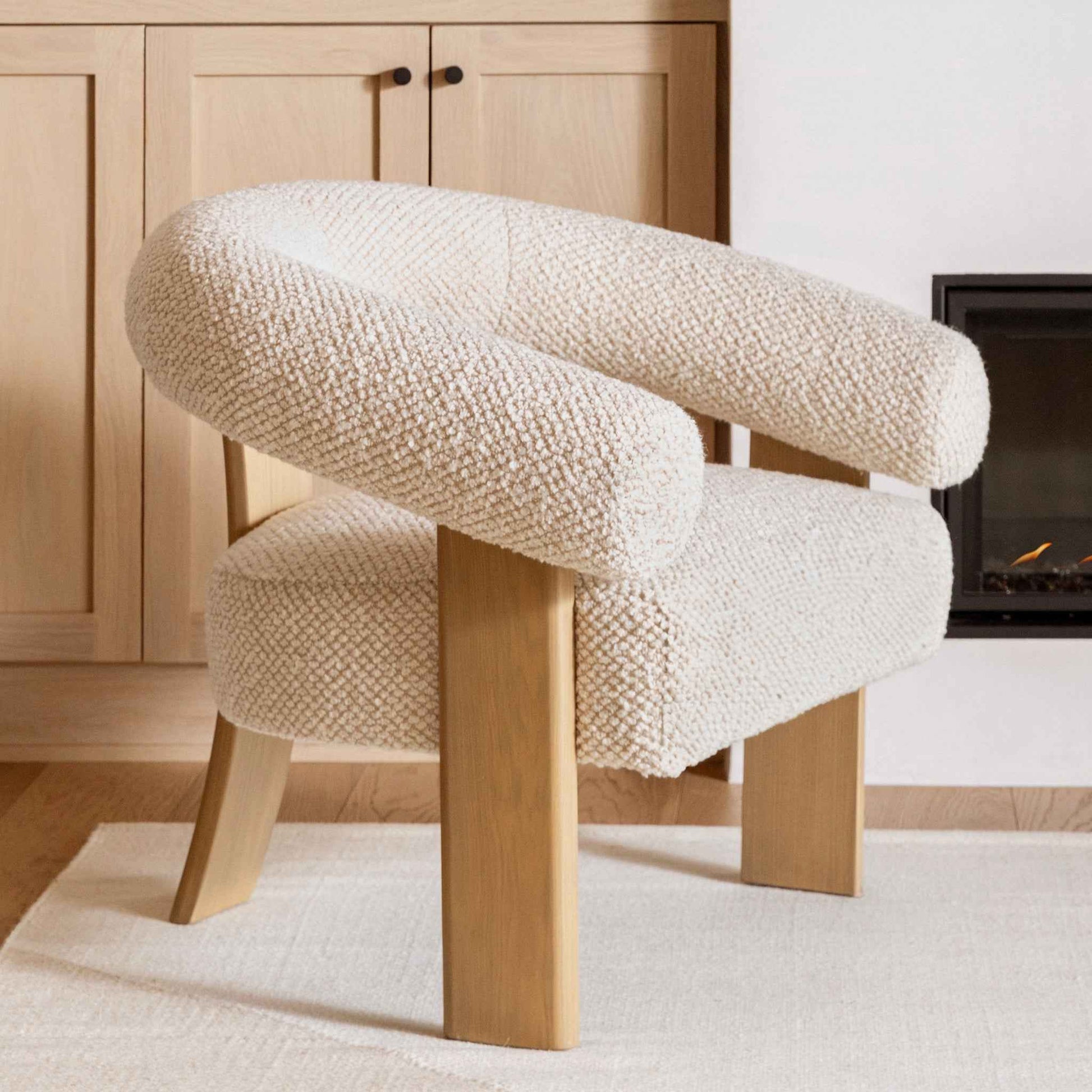 FRANCIS CREAM BOUCLE ARM CHAIR