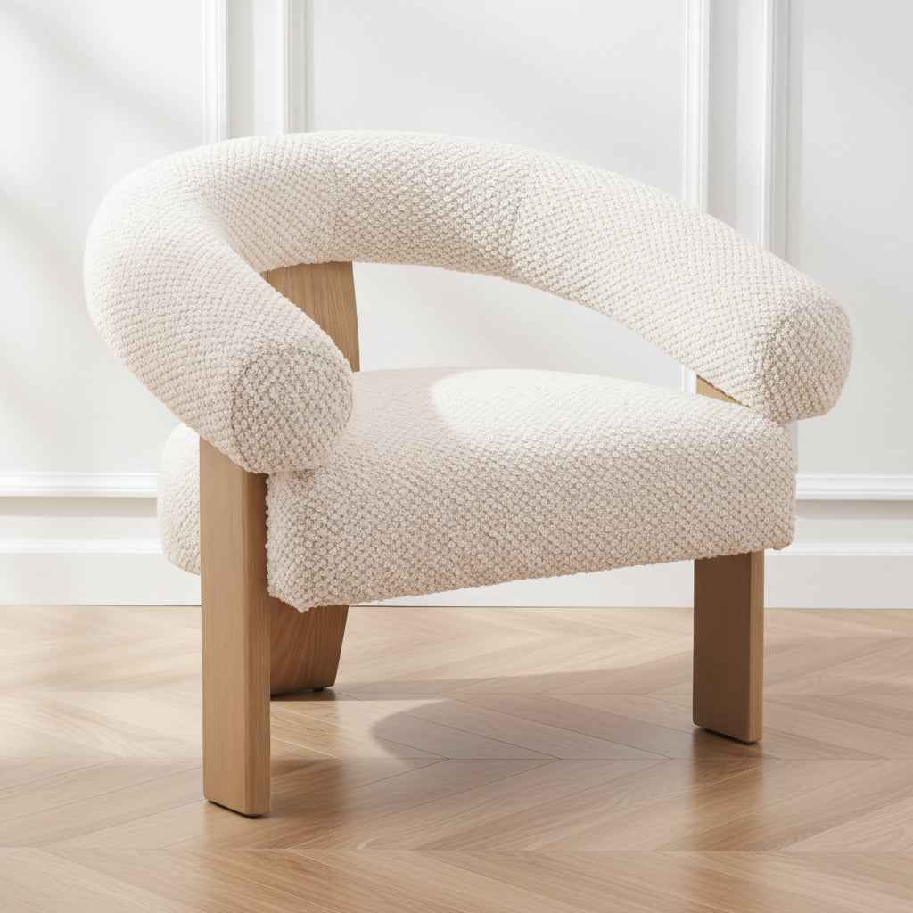 FRANCIS CREAM BOUCLE ARM CHAIR