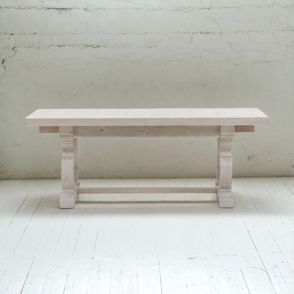 FRENCH FARMHOUSE EXTENSION DINING TABLE: WHITEWASH