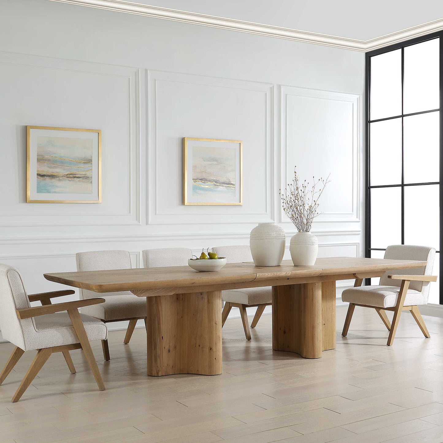 CECELIA RUSTIC OAK EXTENSION DINING TABLE