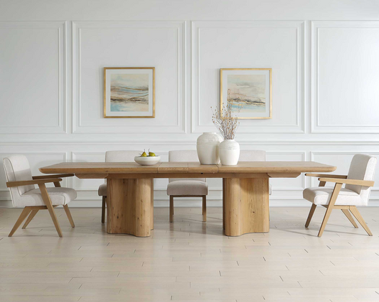 CECELIA RUSTIC OAK EXTENSION DINING TABLE
