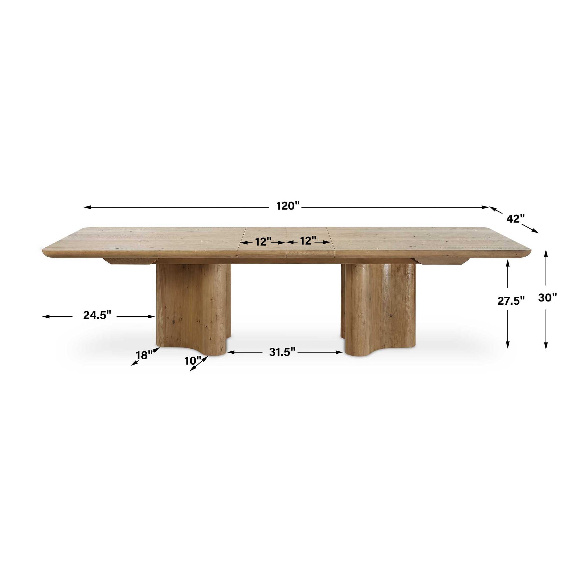 CECELIA RUSTIC OAK EXTENSION DINING TABLE