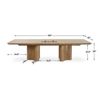 CECELIA RUSTIC OAK EXTENSION DINING TABLE