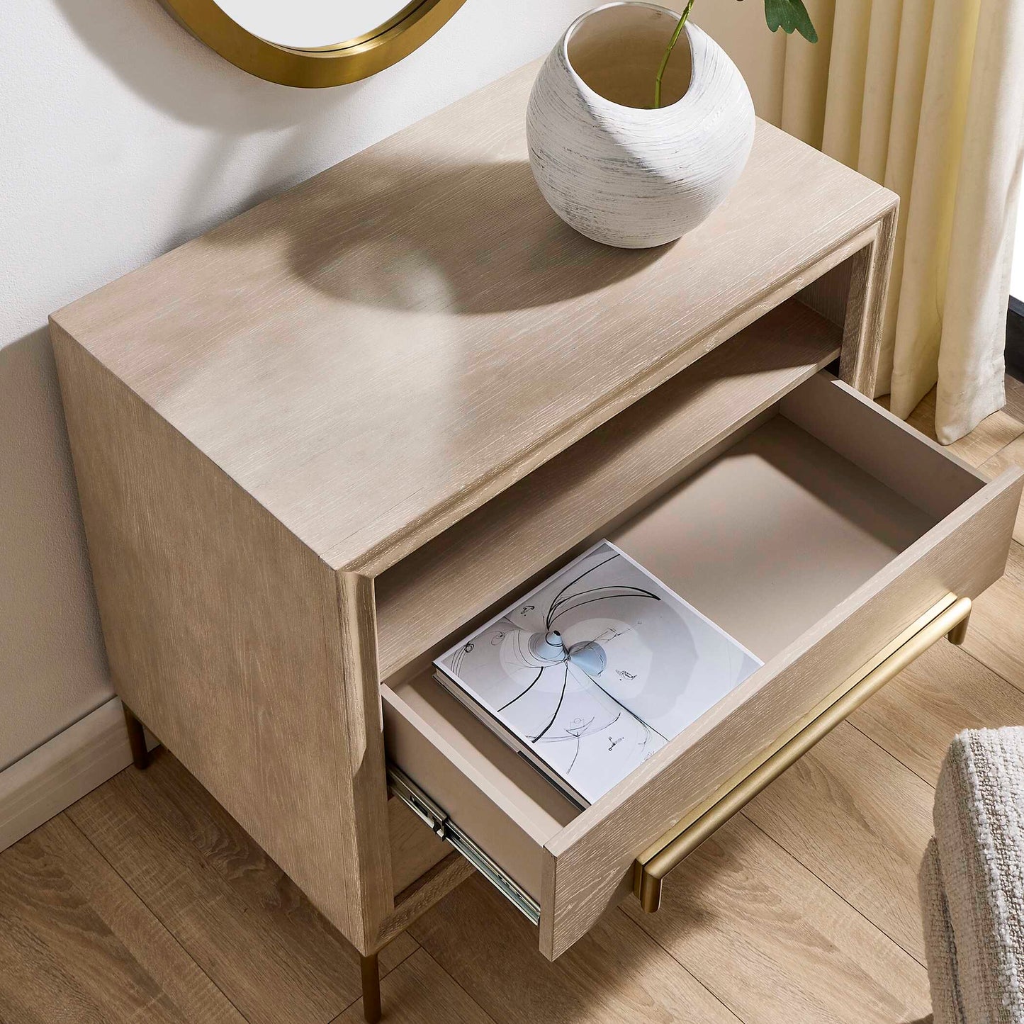 ALESSIA LIGHT OAK NIGHTSTAND