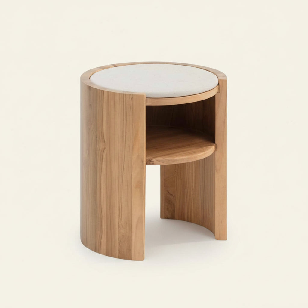ISAK (BED)SIDE TABLE | MARBLE TOP | NATURAL