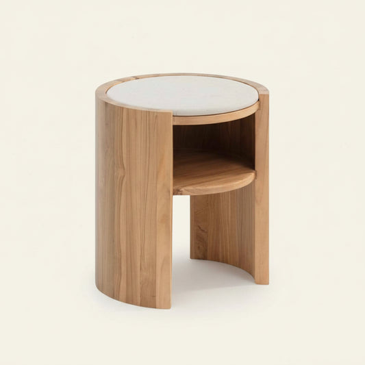 ISAK (BED)SIDE TABLE | MARBLE TOP | NATURAL