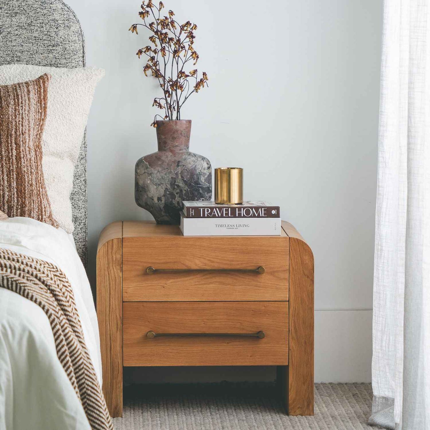 BENJAMIN (BED)SIDE TABLE | 2-DRAWERS | NATURAL