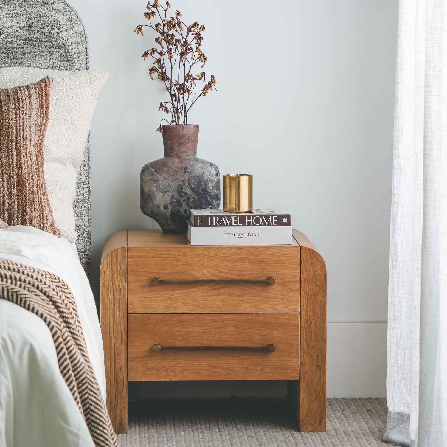 BENJAMIN (BED)SIDE TABLE | 2-DRAWERS | NATURAL