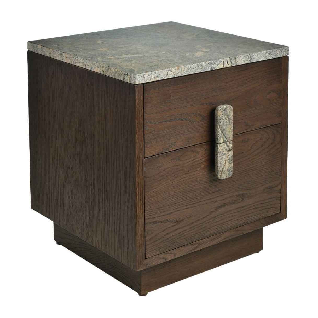 TODD (BED)SIDE TABLE | 2-DRAWERS | OAK + MARBLE