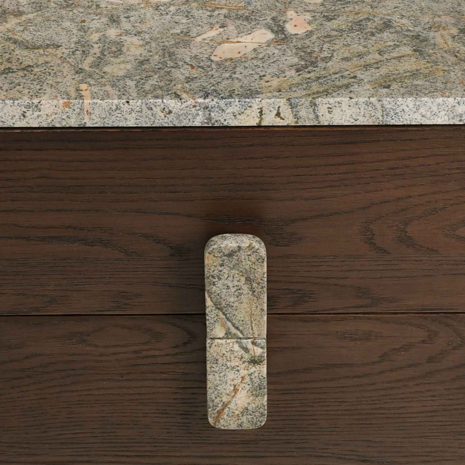 TODD (BED)SIDE TABLE | 2-DRAWERS | OAK + MARBLE