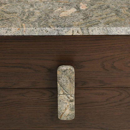 TODD (BED)SIDE TABLE | 2-DRAWERS | OAK + MARBLE