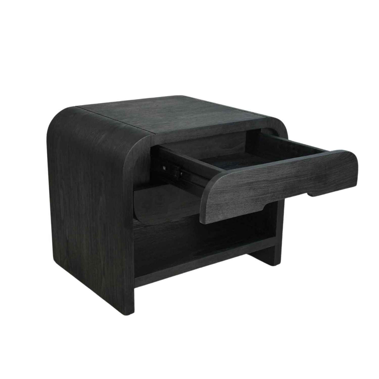 JAX (BED)SIDE TABLE | 2-DRAWERS + 1-SHELF | CHARCOAL
